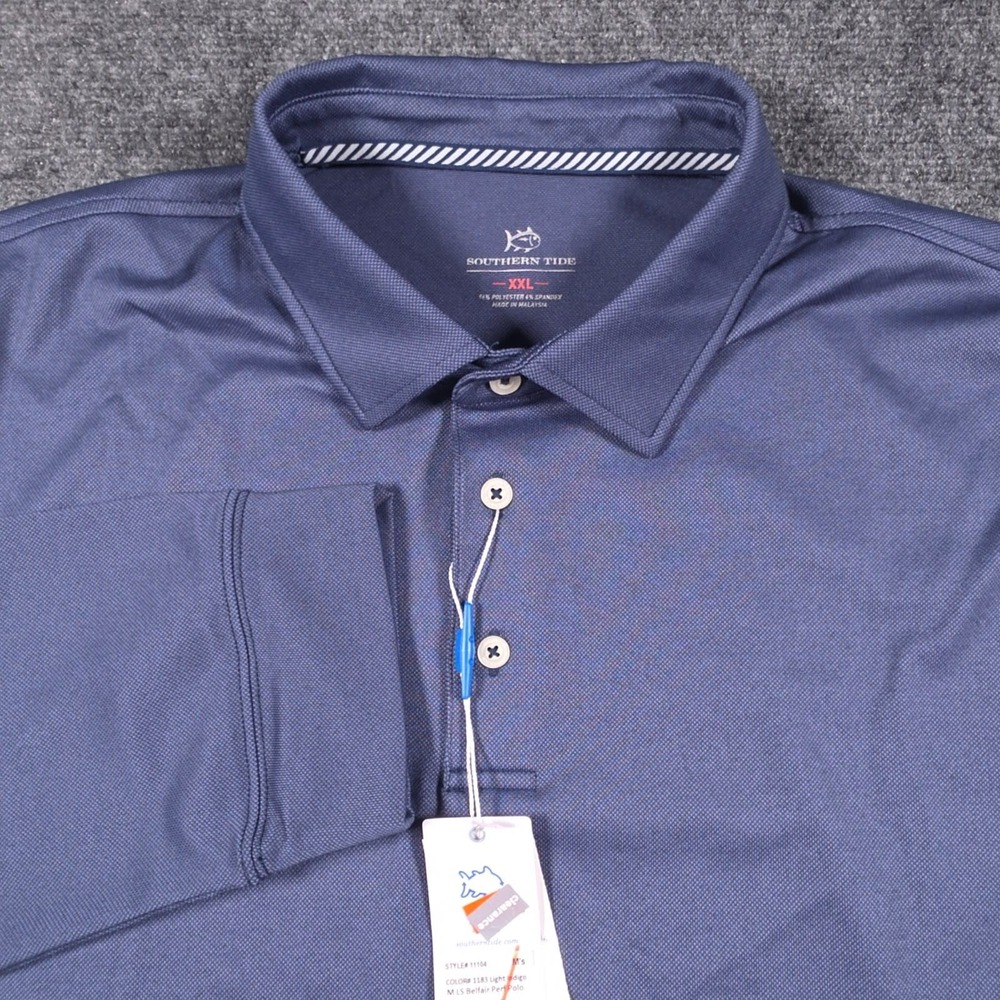NWT Southern Tide Belfair Performance Polo Mens 2XL Navy Blue Moisture Wicking